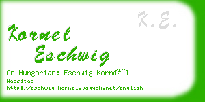 kornel eschwig business card